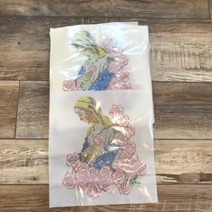 Virgin Mary Iron On Rhinestone Appliques Lot Craft Sewing